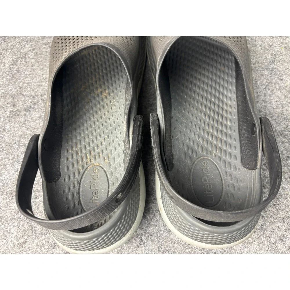 Crocs LiteRide Clogs Mens Size 11 Gray Athletic Comfort Slip On Shoes